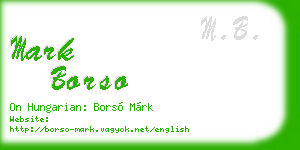 mark borso business card